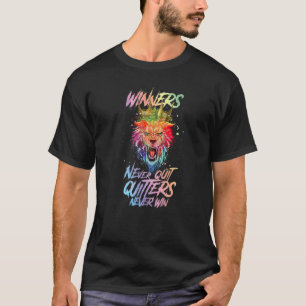 T-shirt Les gagnants du lion ne quittent jamais la boîte d