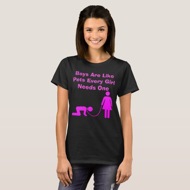 T-shirt Les Garçons Sont Comme Les Animaux (Devant entier)