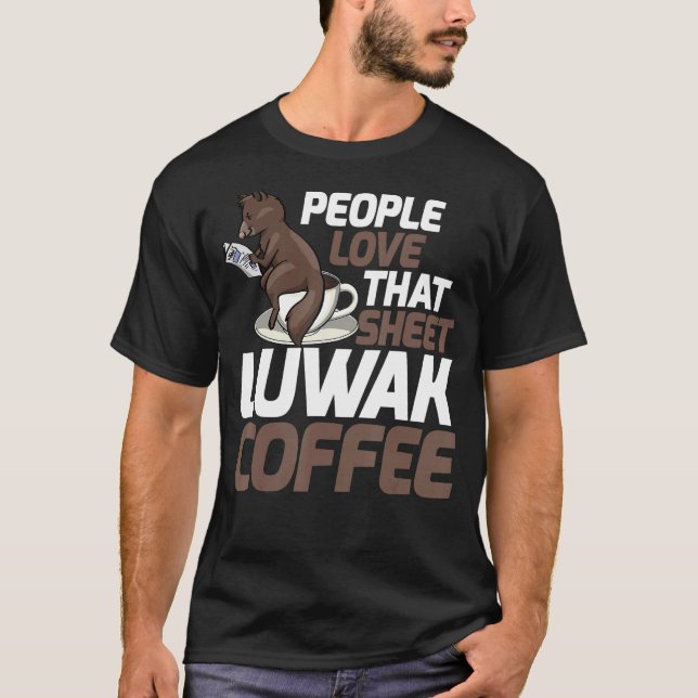 T-shirt Les Gens Aiment Cette Feuille Hommes Café Chat Kop (Devant)