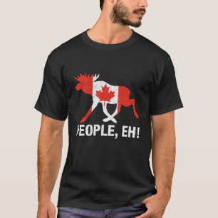 T-shirt Les Gens ! Funky Canadian Moose Maple Leaf Canada