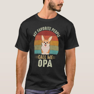 T-shirt Les Gens Que J'aime M'appellent Opa Mignon Corgi