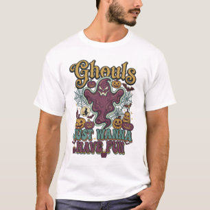 T-shirt Les goules veulent juste s'amuser Fantômes Citroui