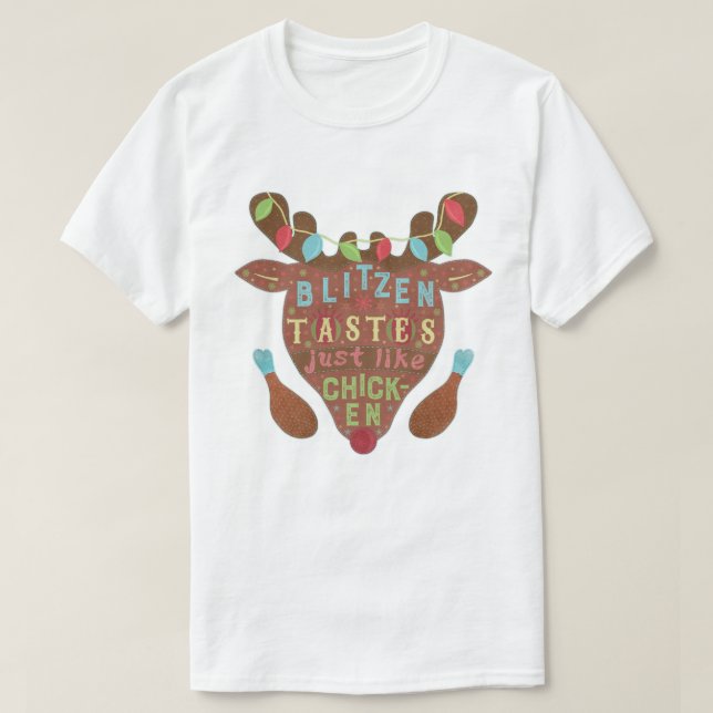 T-shirt Les goûts drôles de Blitzen de cerfs communs de (Design devant)