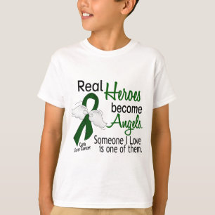 T-shirt Les héros deviennent Cancer de foie d'anges