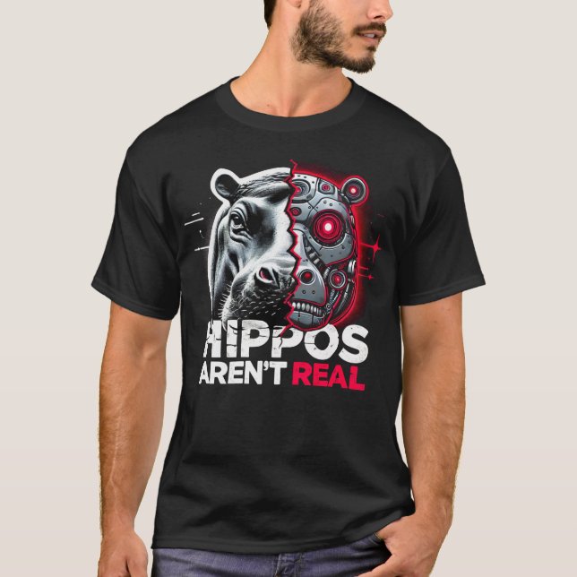 T-shirt Les hippopotames ne sont pas de vrais tee-shirts (Devant)