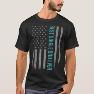 T-shirt Les Hommes Meilleur Père Simple Jamais Drapeau Amé