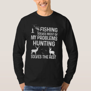 T-shirt Les Hommes Pêchent Résoudre La Plupart De Mes Prob