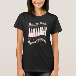 T-shirt Les Hommes Relax La Légende Pianiste Est Ici Piano