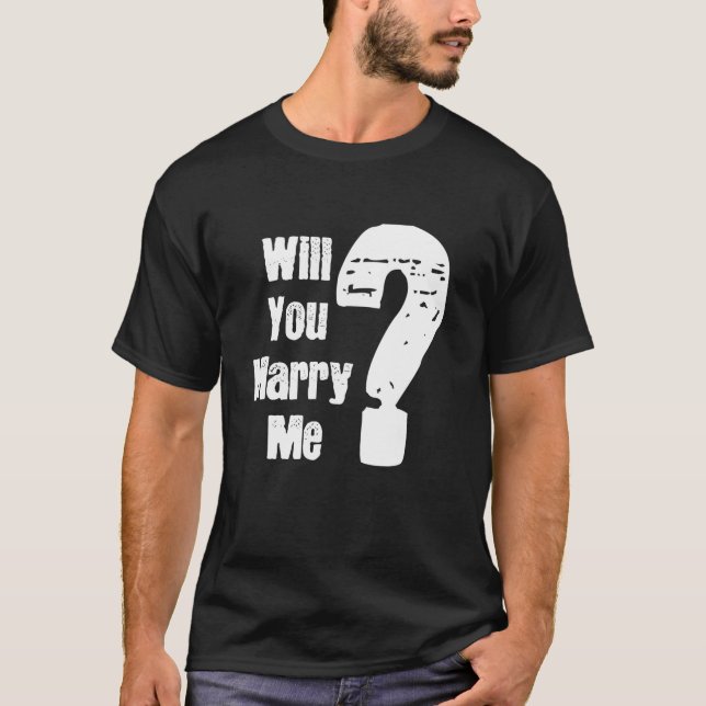 T-shirt Les Hommes Veux-Tu M'Épouser Proposition Mariage À (Devant)