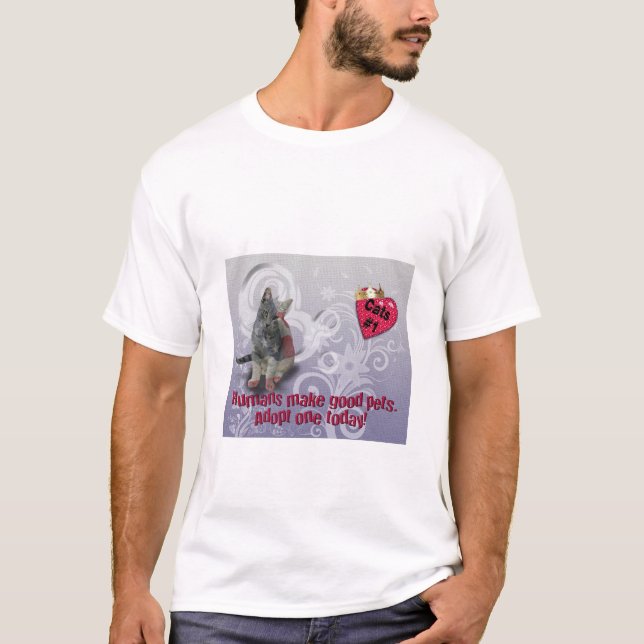 T-shirt Les humains font de bons animaux - Adoptez-en un a (Devant)