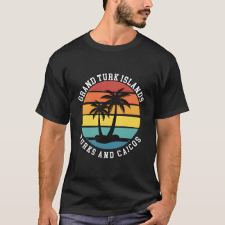 T-shirt Les Îles Turques Et Caïques Les Palmiers