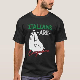 T-shirt Les Italiens Sont Partout Motifs D'Un Spaghetti
