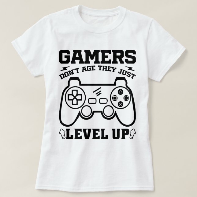 T-shirt Les joueurs ne vieillissent pas ils se contentent  (Design devant)