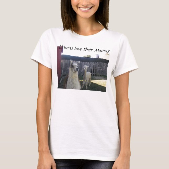 T-shirt Les lamas adorent leurs Mamas (Devant)