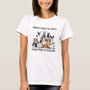 T-shirt Les lapins me rendent heureux Les humains me font