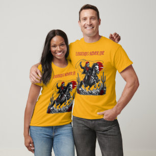 T-shirt LES LÉGENDES NE MEURENT JAMAIS – Cowboy squelette