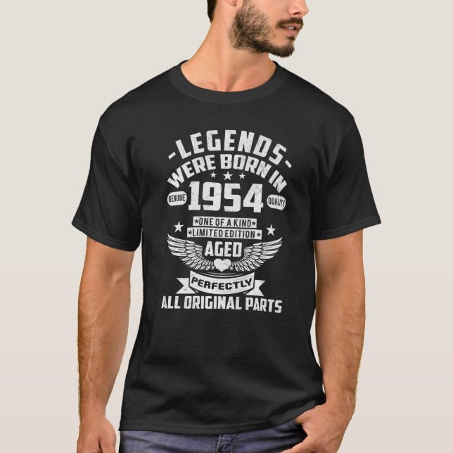 T-shirt Les Légendes Sont Nées En 1954 68 Ans 68E Naissanc (Devant)