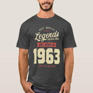 T-shirt Les légendes sont nées en 1963 60e anniversaire