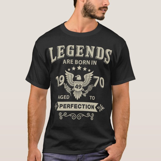 T-shirt Les légendes sont nées en 1970 (Devant)