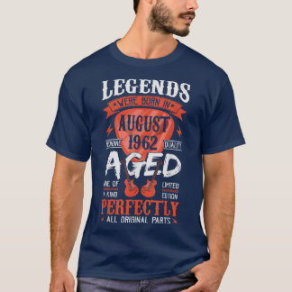 T-shirt Les légendes sont nées en août 1962 Guitare Onglet