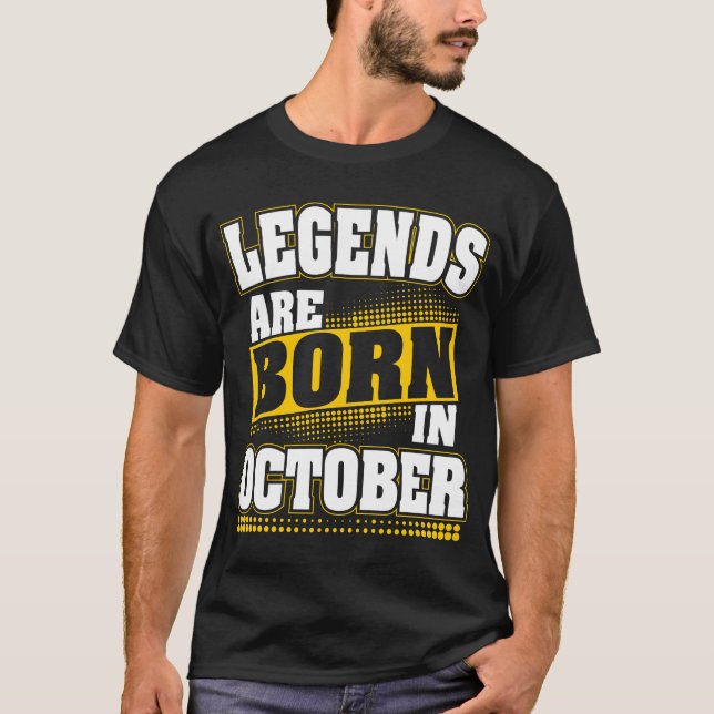 T-shirt les légendes sont nées en octobre (Devant)