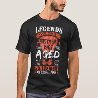 T-shirt Les Légendes Sont Nées En Septembre 1967 Onglet de