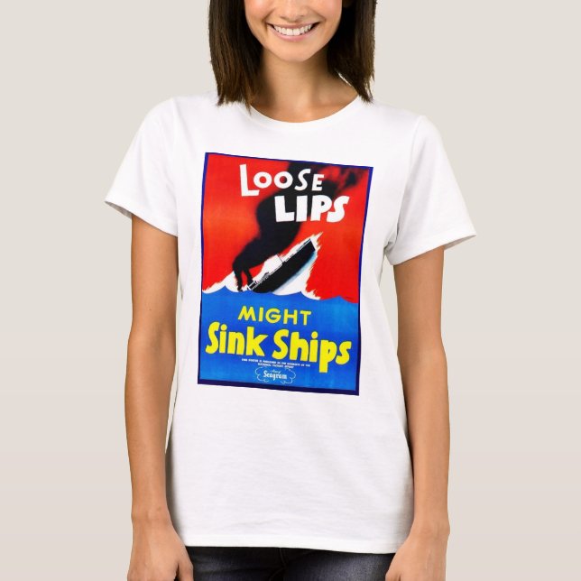 T-shirt Les lèvres lâches, pourraient couler des bateaux (Devant)