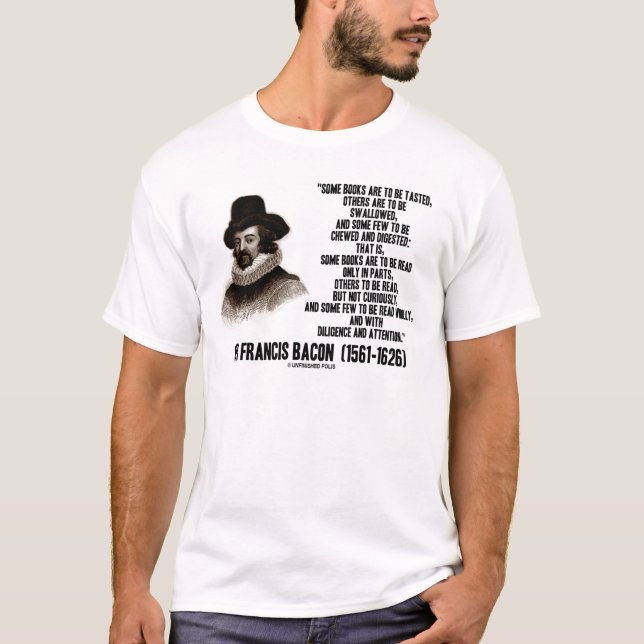 T-shirt Les livres de monsieur Francis Bacon à lire citent (Devant)
