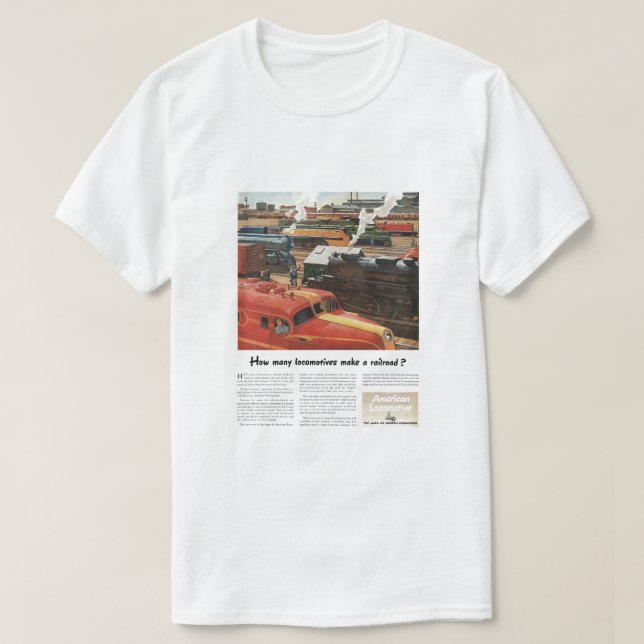 T-shirt Les locomotives d'Alco font un chemin de fer (Design devant)