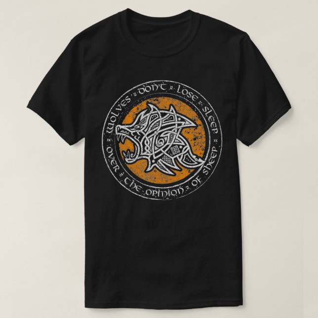 T-shirt Les loups ne perdent pas de sommeil Fenrir Art Cel (Design devant)