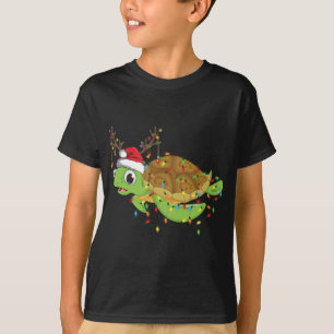 T-shirt Les lumières de Noël de la tortue de mer Drôle San