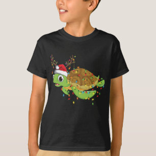 T-shirt Les lumières de Noël de la tortue de mer Drôle San
