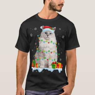 T-shirt Les lumières de Noël du chat Ragdoll Amusant Amour