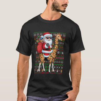 T-shirt Les lumières de Noël style laid Père Noël équitati