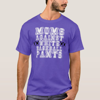 T-shirt Les mamans contre les pantalons de baseball blanc