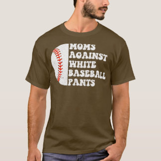 T-shirt Les mamans contre les pantalons de baseball blanc