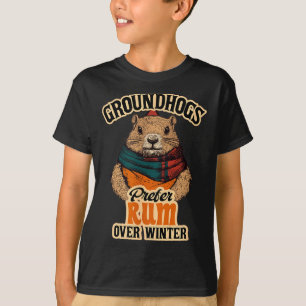 T-shirt Les marmottes préfèrent le rhum à l'hiver