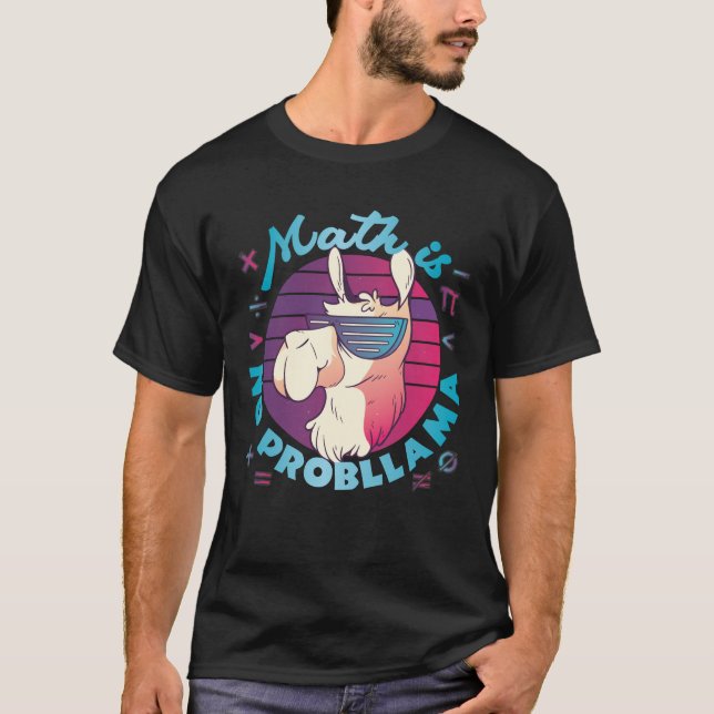 T-shirt Les maths c'est pas un probLlama (Devant)