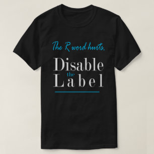 T-shirt Les maux de mot de R, désactivent l'étiquette
