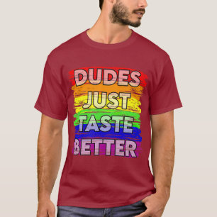T-shirt Les mecs mangent une meilleure idée de cadeau Gay