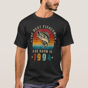 T-shirt Les Meilleurs Pêcheurs Mens Sont Nés En 1994 Retro