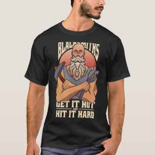 T-shirt Les Mens Blacksmiths L'Obtiennent Chaud Et Le Touc