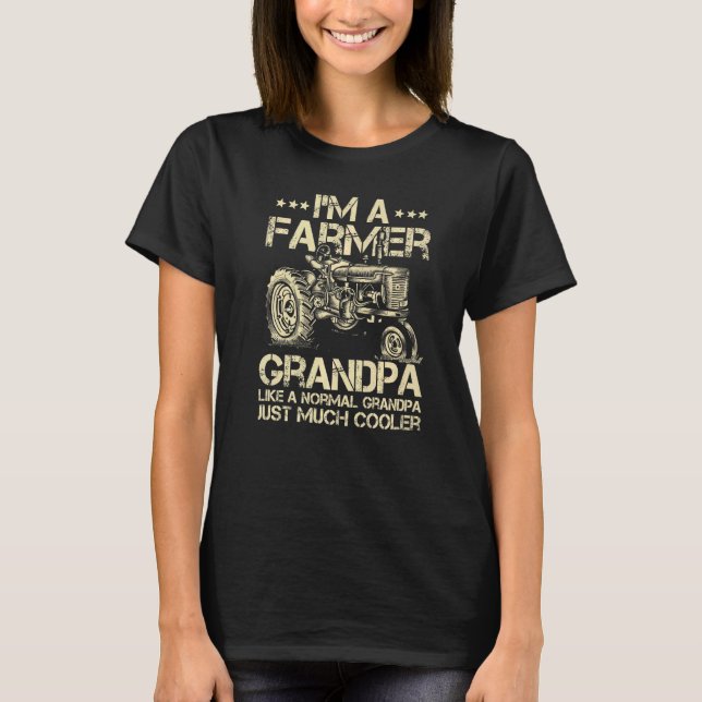 T-shirt Les Mens Farmer Grand-Père Comme Un Grand-Père Far (Devant)