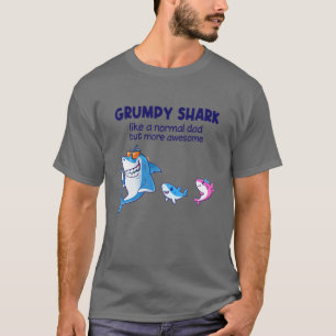 T-shirt Les Mens Grumpy Shark Comme Un Requin Normal Mais