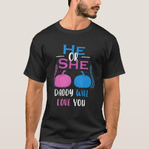 T-shirt Les Mens Lui Ou Elle Papa Vous Aimera Genre Révéle