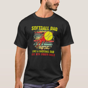 T-shirt Les Mens Softball Papa Comme Un Père De Baseball M