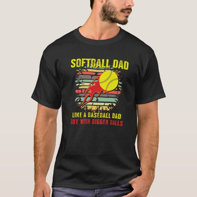 T-shirt Les Mens Softball Papa Comme Un Père De Baseball M (Devant)