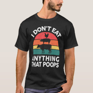 T-shirt Les Mens Vegan-Shirt Ne Mangent Rien Poop Veganism