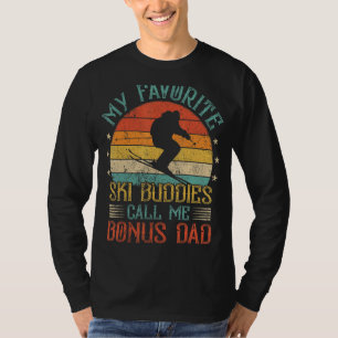 T-shirt Les Mens Vintage Mes Amateurs De Ski M'Appelle Bon
