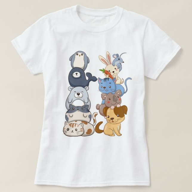 T-shirt Les mignons animaux (Design devant)